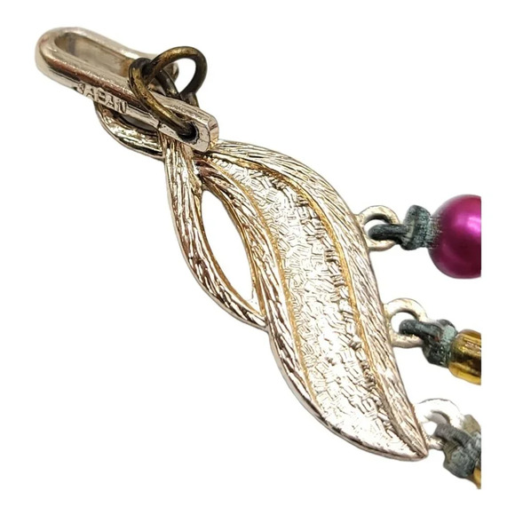 Japan High End Multi Strand Pink Red Maroon Glass Acrylic Bead Mix Ornate Clasp - Picture 5 of 5